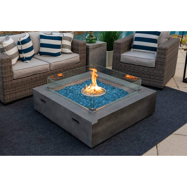 AKOYA Outdoor Essentials 12'' H x 42'' W Concrete Propane Outdoor Fire